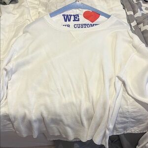 White Waffle Knit Sweater